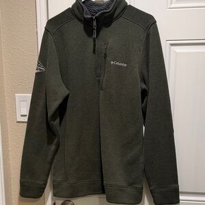Columbia Men's Dark Green Zip-Up Sweater